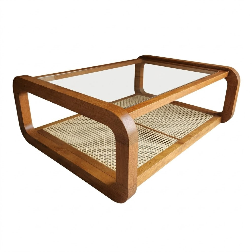Mesa de Centro Joinville detalhe Palha Indiana