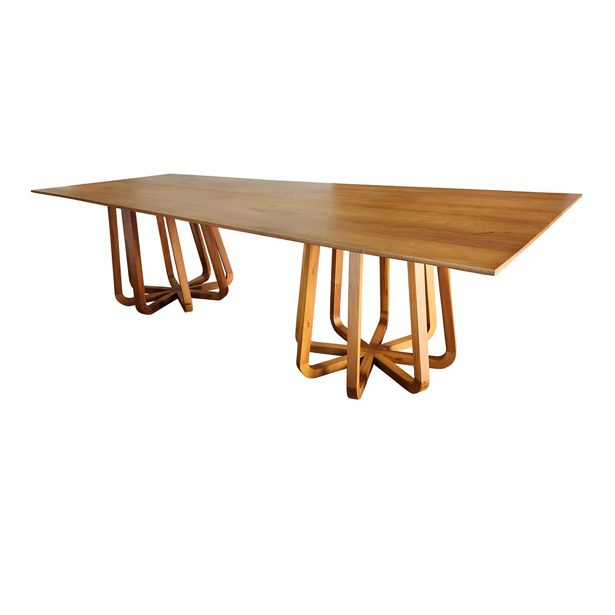 Mesa De Jantar Retangular Lótus Com 2 Bases Trabalhadas