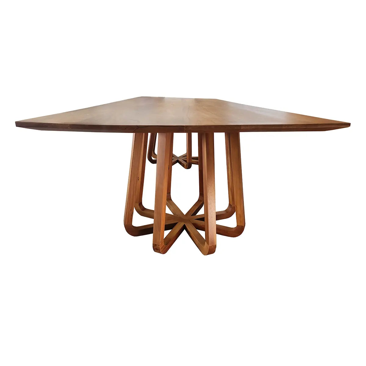 Mesa De Jantar Retangular Lótus Com 2 Bases Trabalhadas