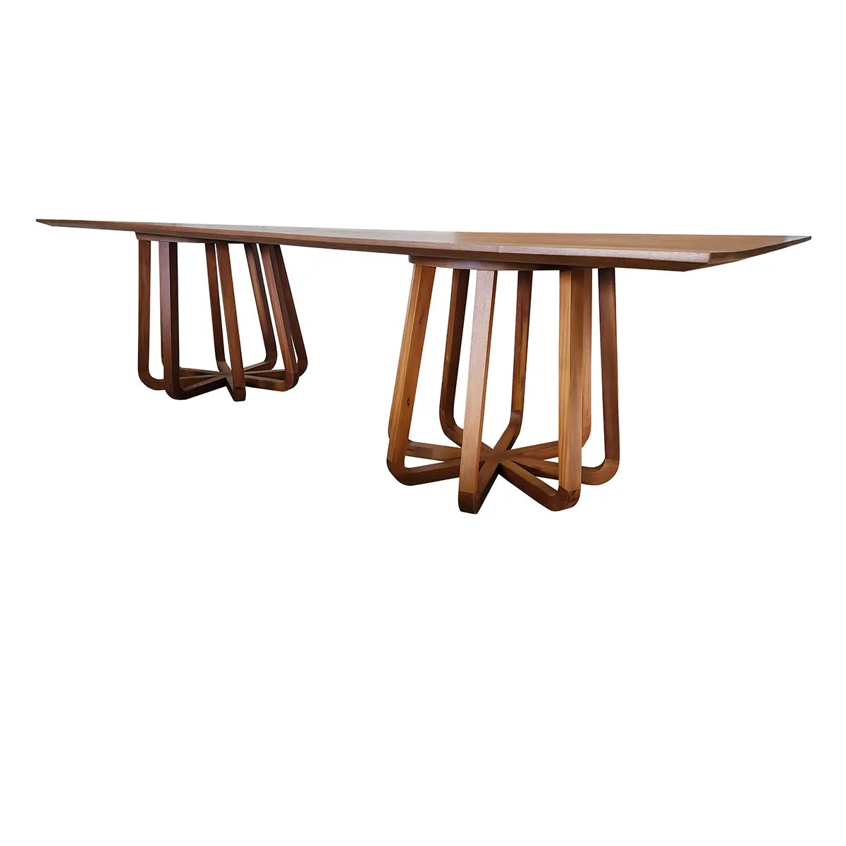 Mesa De Jantar Retangular Lótus Com 2 Bases Trabalhadas