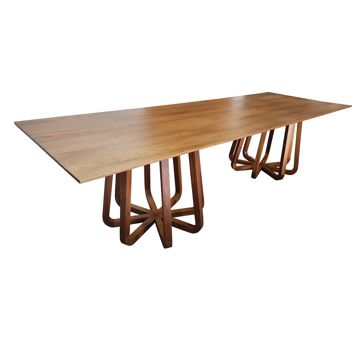 Mesa De Jantar Retangular Lótus Com 2 Bases Trabalhadas