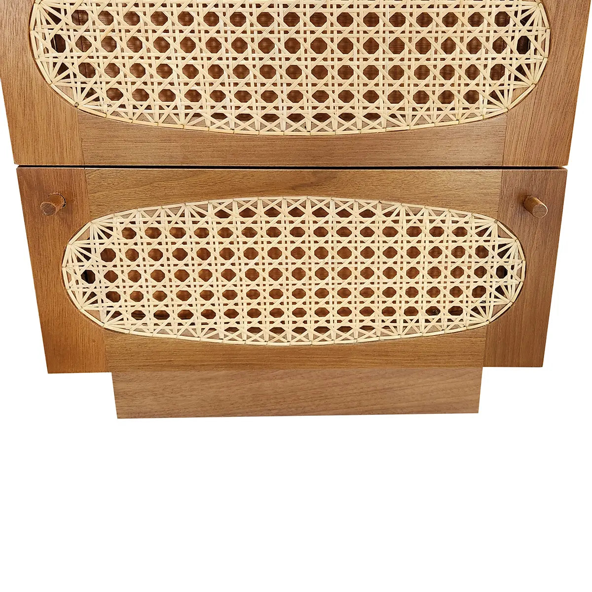 Mesa De Cabeceira Lapinha Com 03 Gavetas Com Frente Em Palhinha Indiana Natural