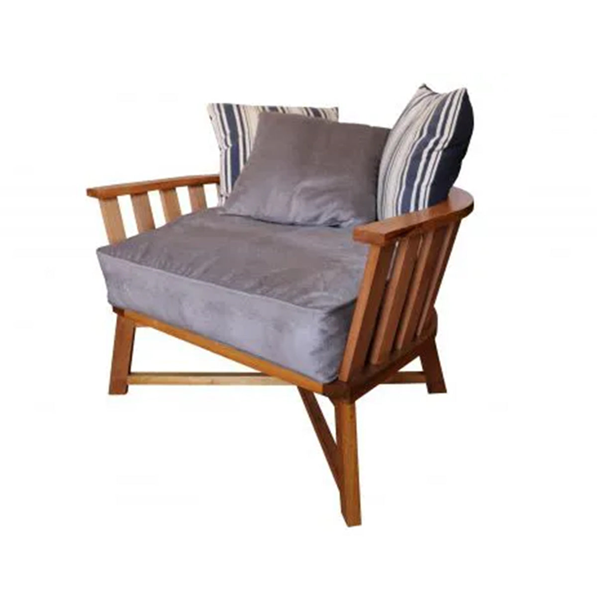 Poltrona Sofá De Madeira Maciça Demolição Com Futon Incluso E Almofadas