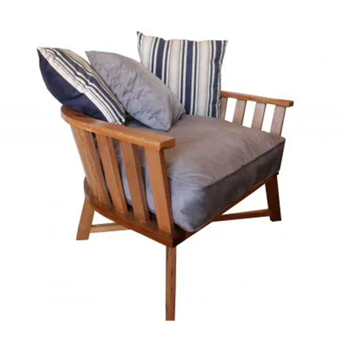 Poltrona Sofá De Madeira Maciça Demolição Com Futon Incluso E Almofadas