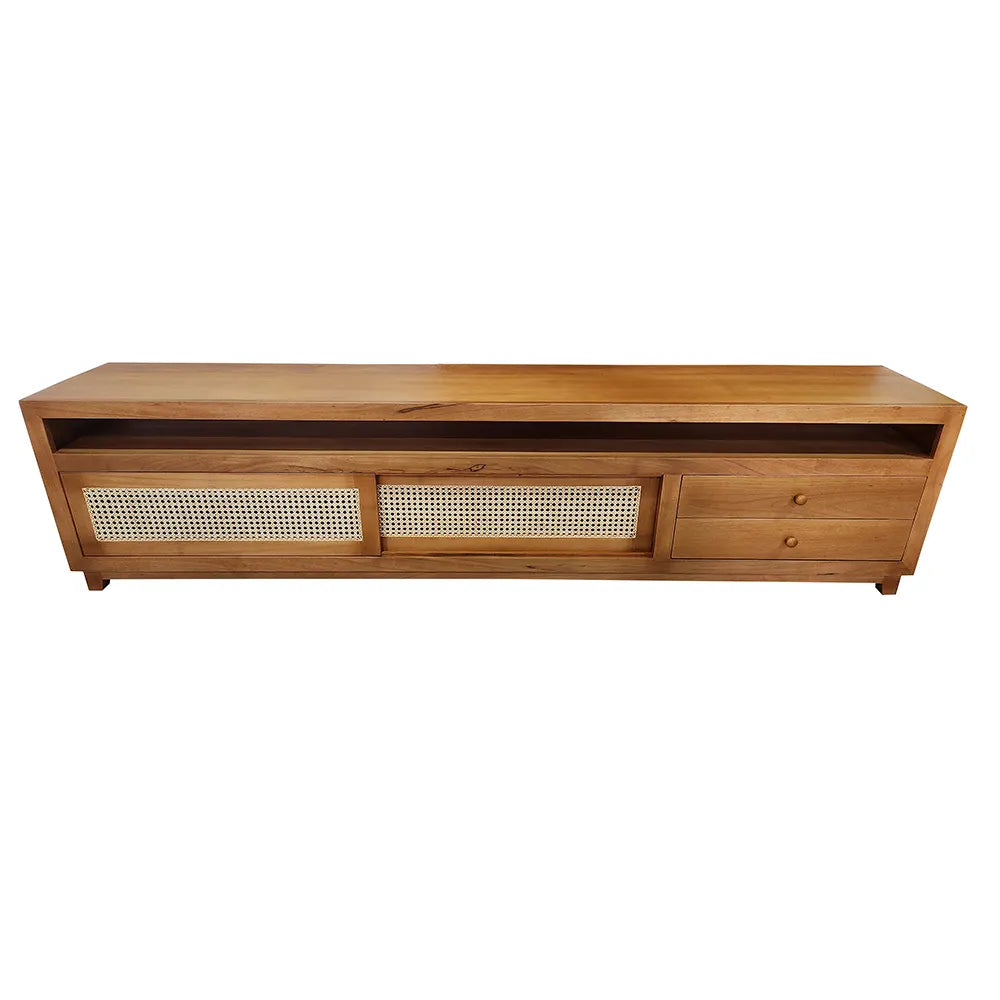 Rack Baixo De Madeira Maciça Ipiranga Palhinha Indiana Natural