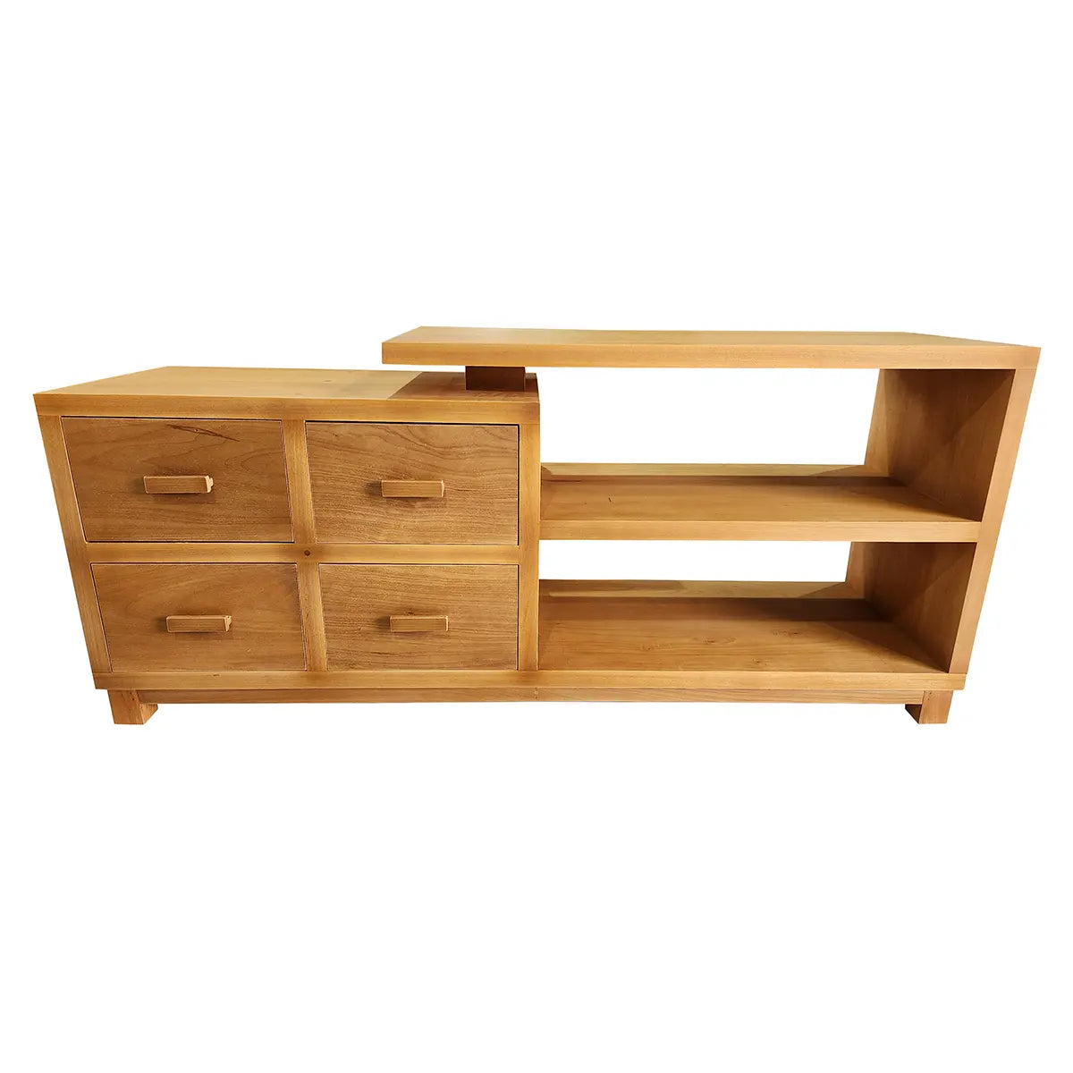 Rack Madeira Maciça Demolição Curvelo 4 Gavetas e Nichos