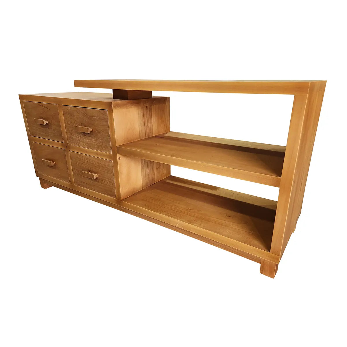 Rack Madeira Maciça Demolição Curvelo 4 Gavetas e Nichos