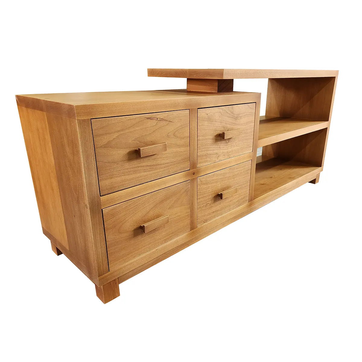 Rack Madeira Maciça Demolição Curvelo 4 Gavetas e Nichos