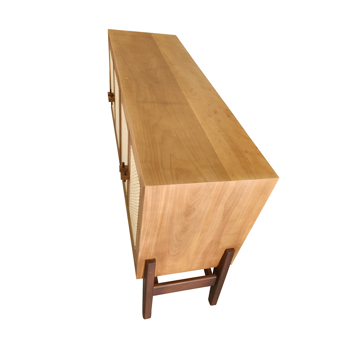 Rack Madeira Maciça Planalto Com 04 Portas Em Palhinha montantes aparentes