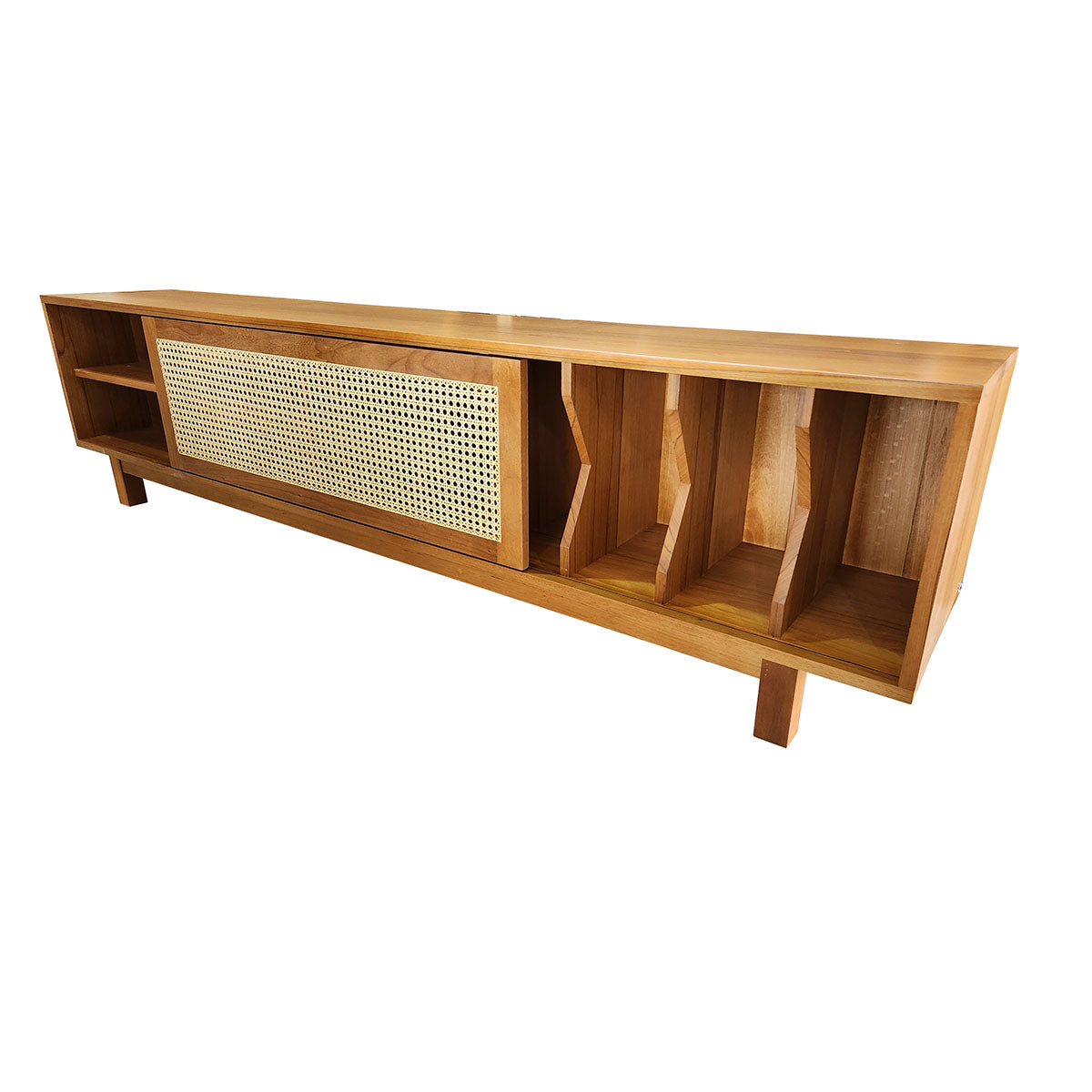 Rack Madeira Maciça com porta correr Palhinha Bossa Nova