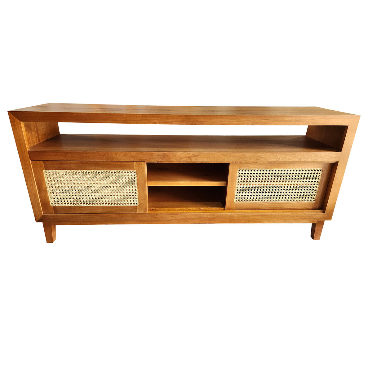 Rack Madeira Maciça com portas de correr palhinha Itamarati