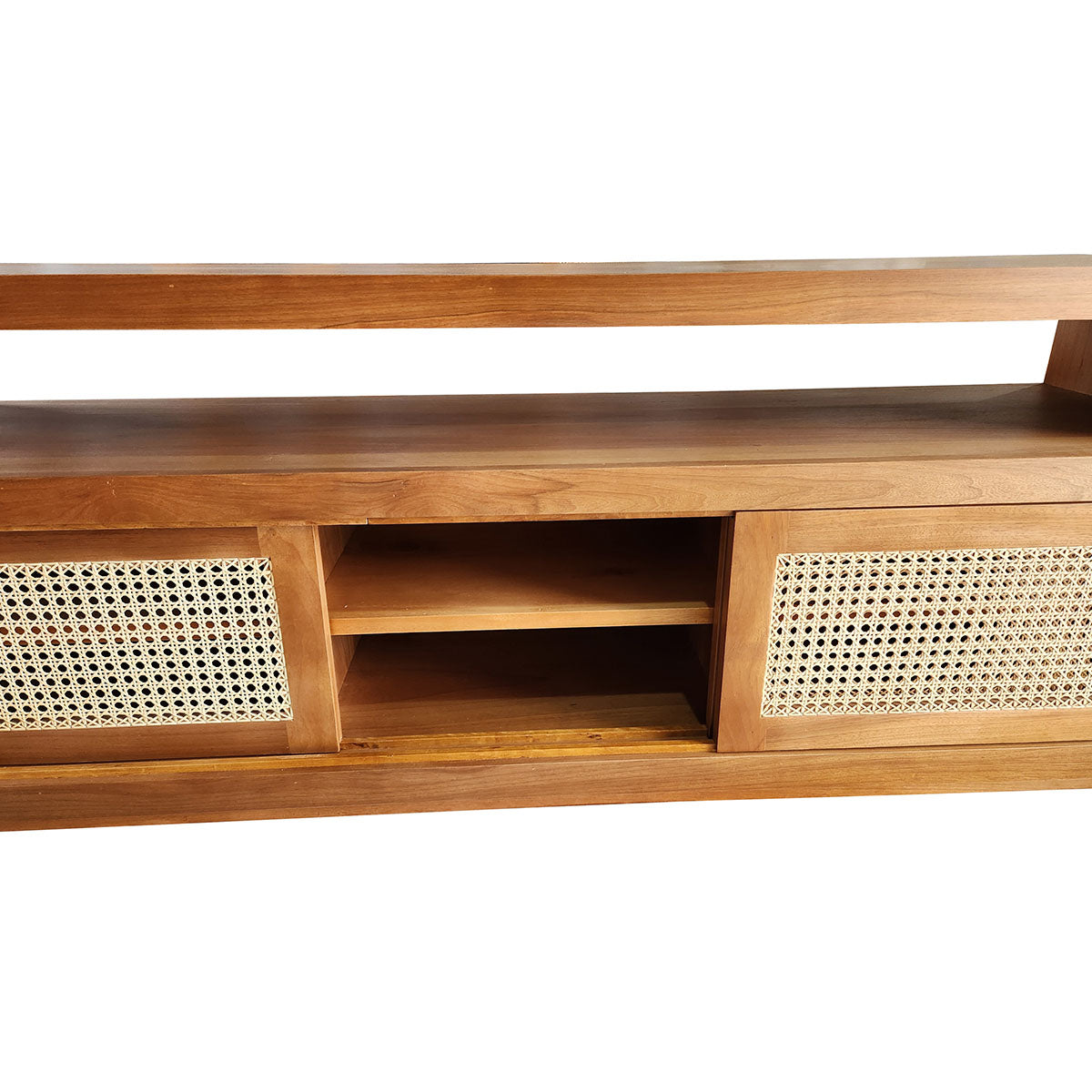 Rack Madeira Maciça com portas de correr palhinha Itamarati