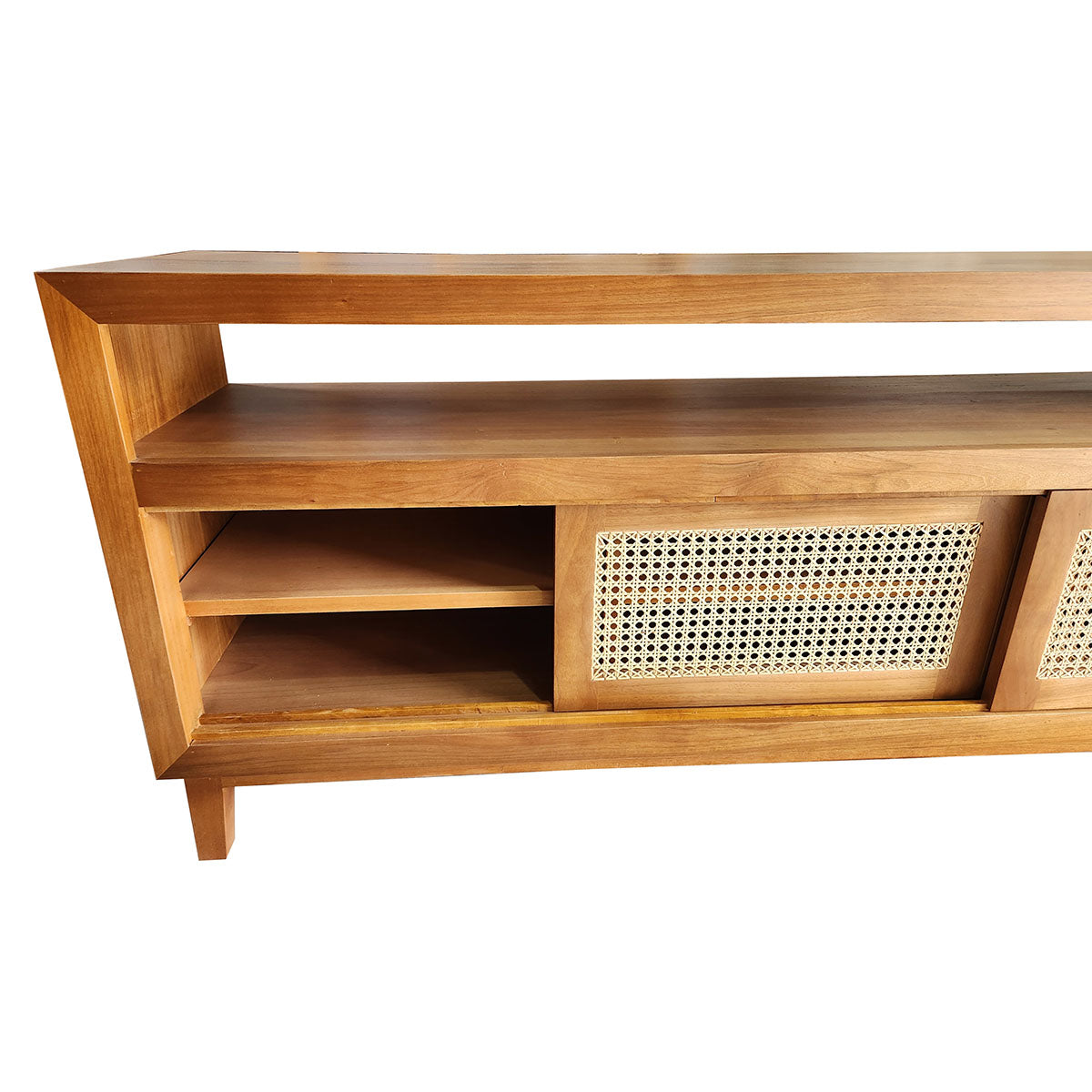 Rack Madeira Maciça com portas de correr palhinha Itamarati