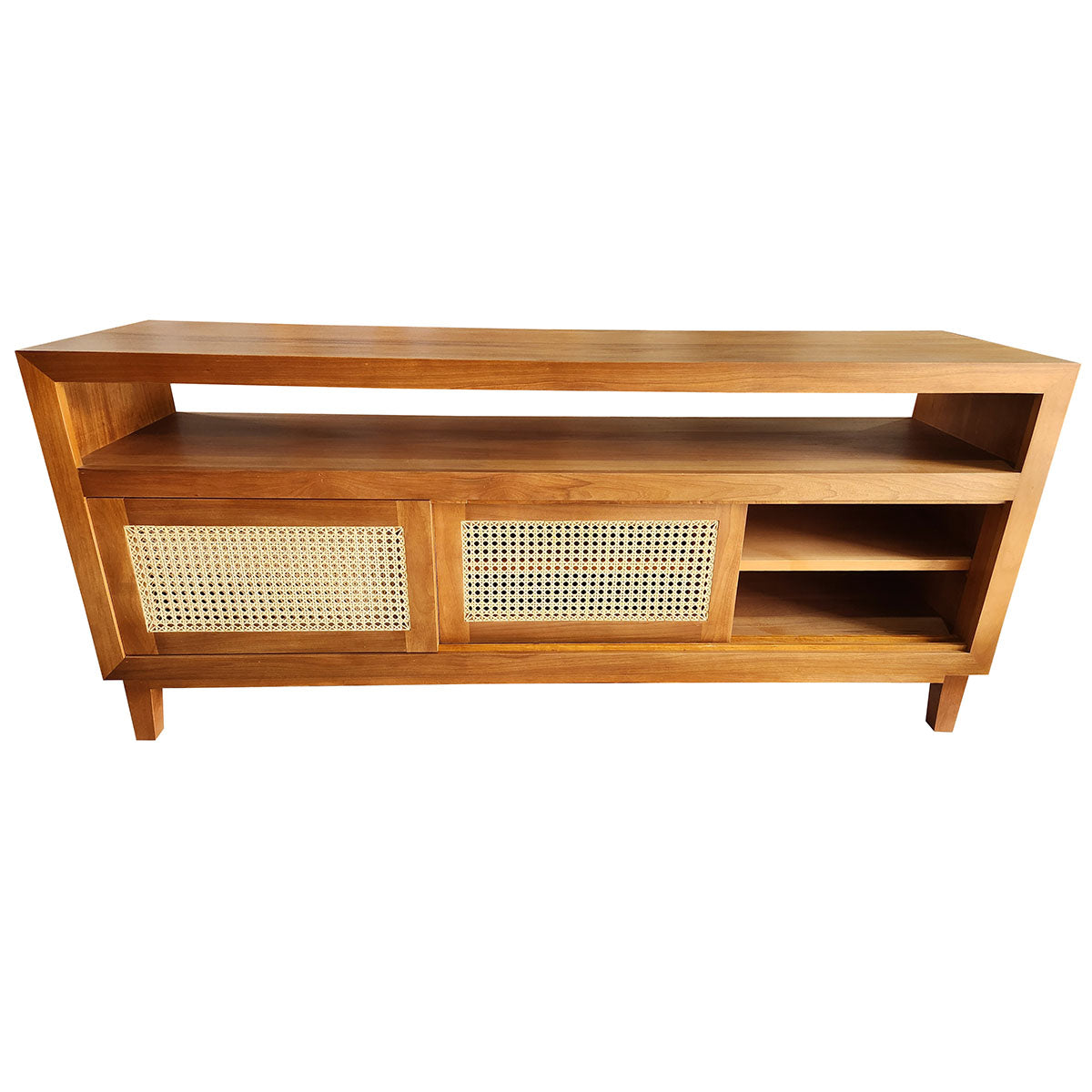 Rack Madeira Maciça com portas de correr palhinha Itamarati