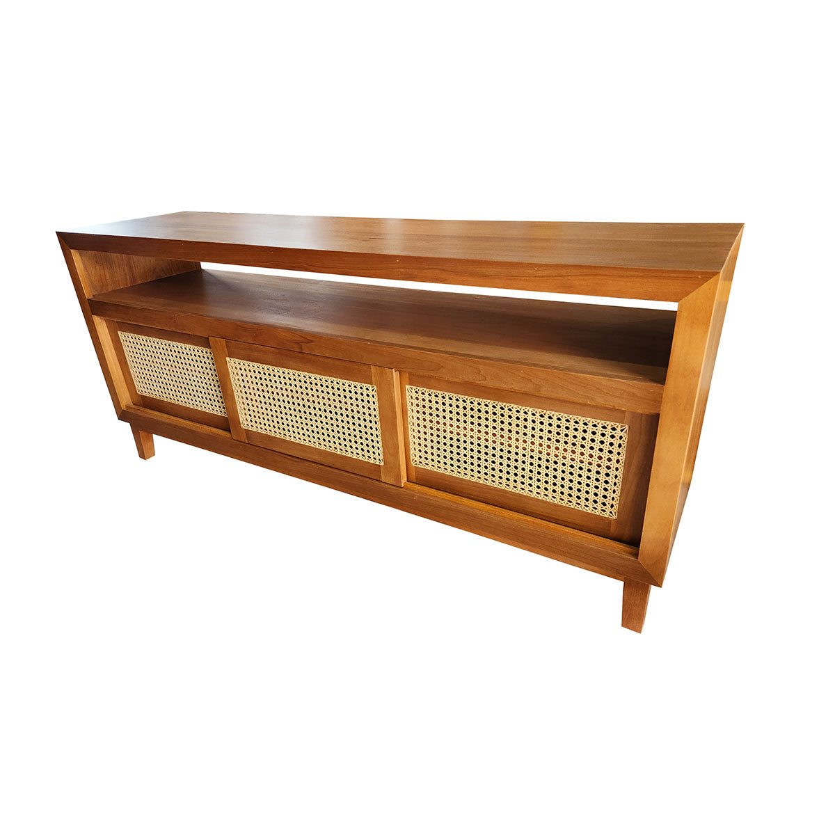 Rack Madeira Maciça com portas de correr palhinha Itamarati