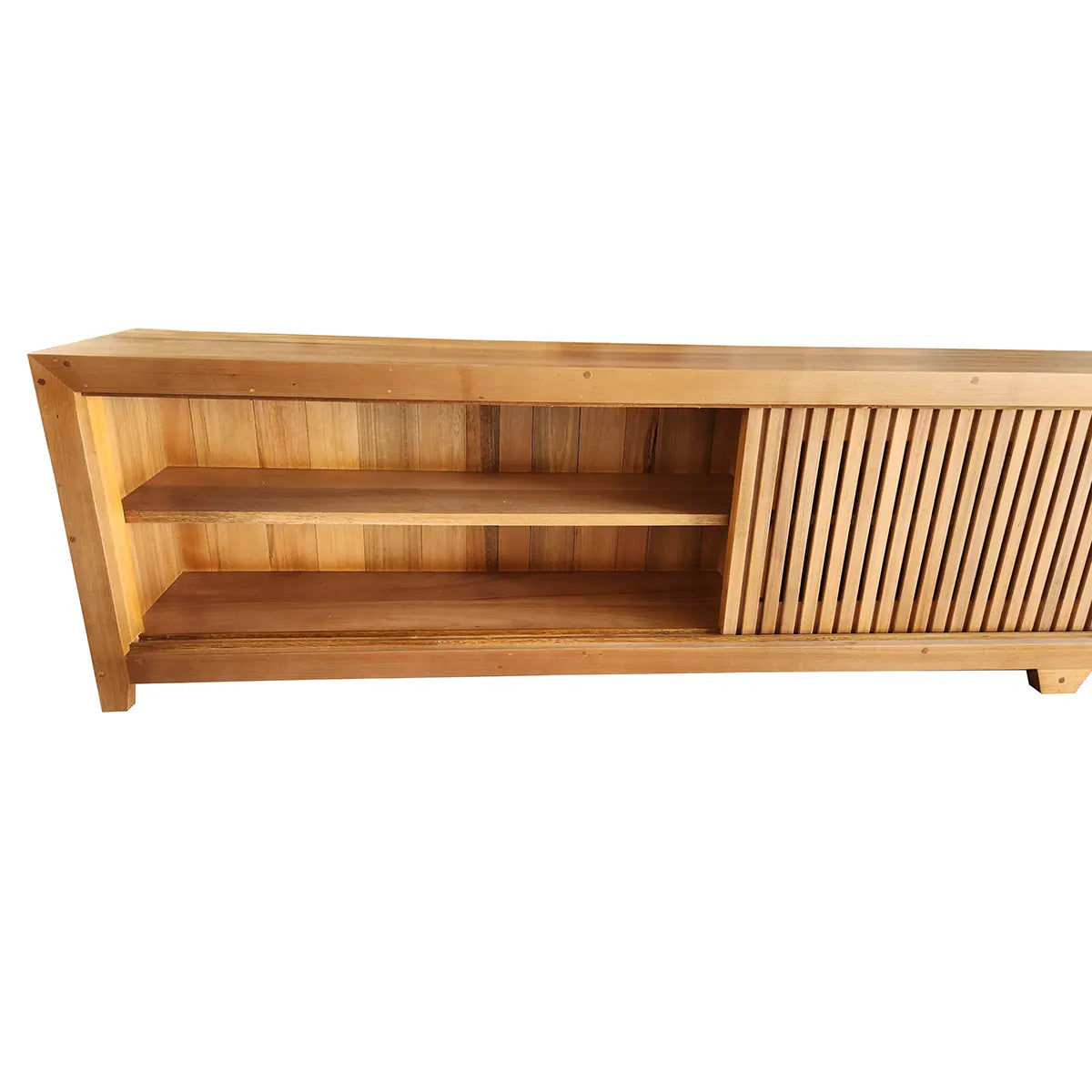 Rack De Madeira Maciça Com Portas Ripadas Bandeirantes