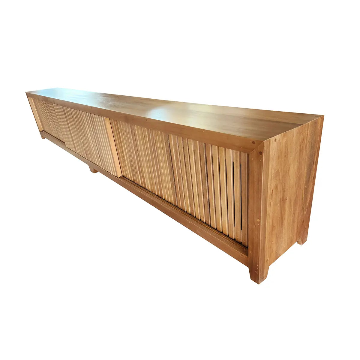 Rack De Madeira Maciça Com Portas Ripadas Bandeirantes