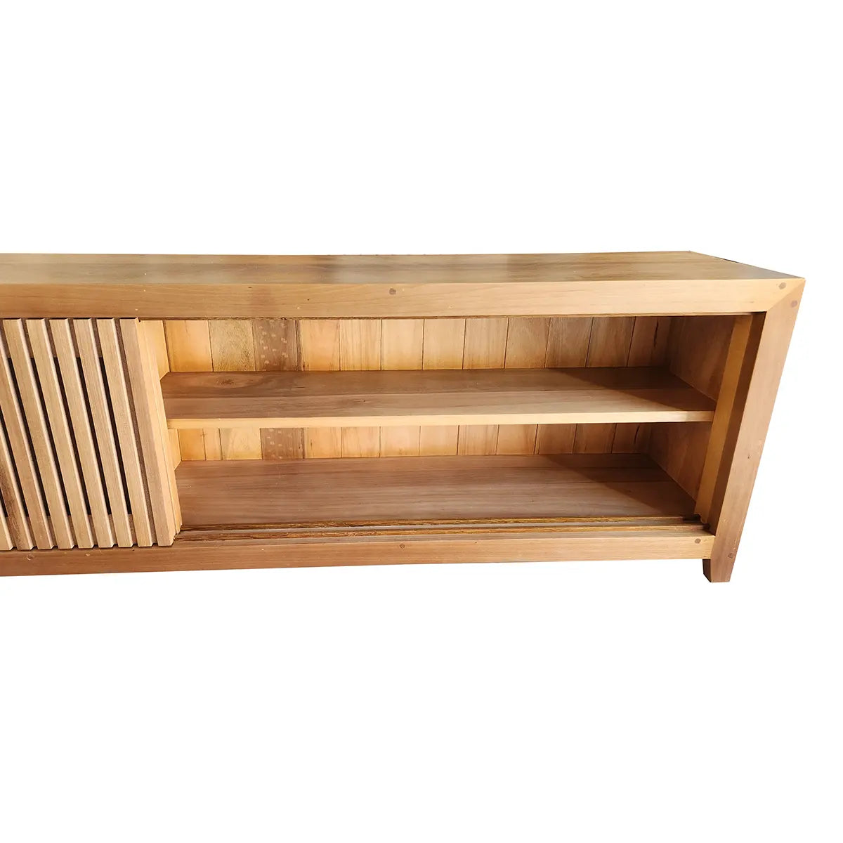 Rack De Madeira Maciça Com Portas Ripadas Bandeirantes