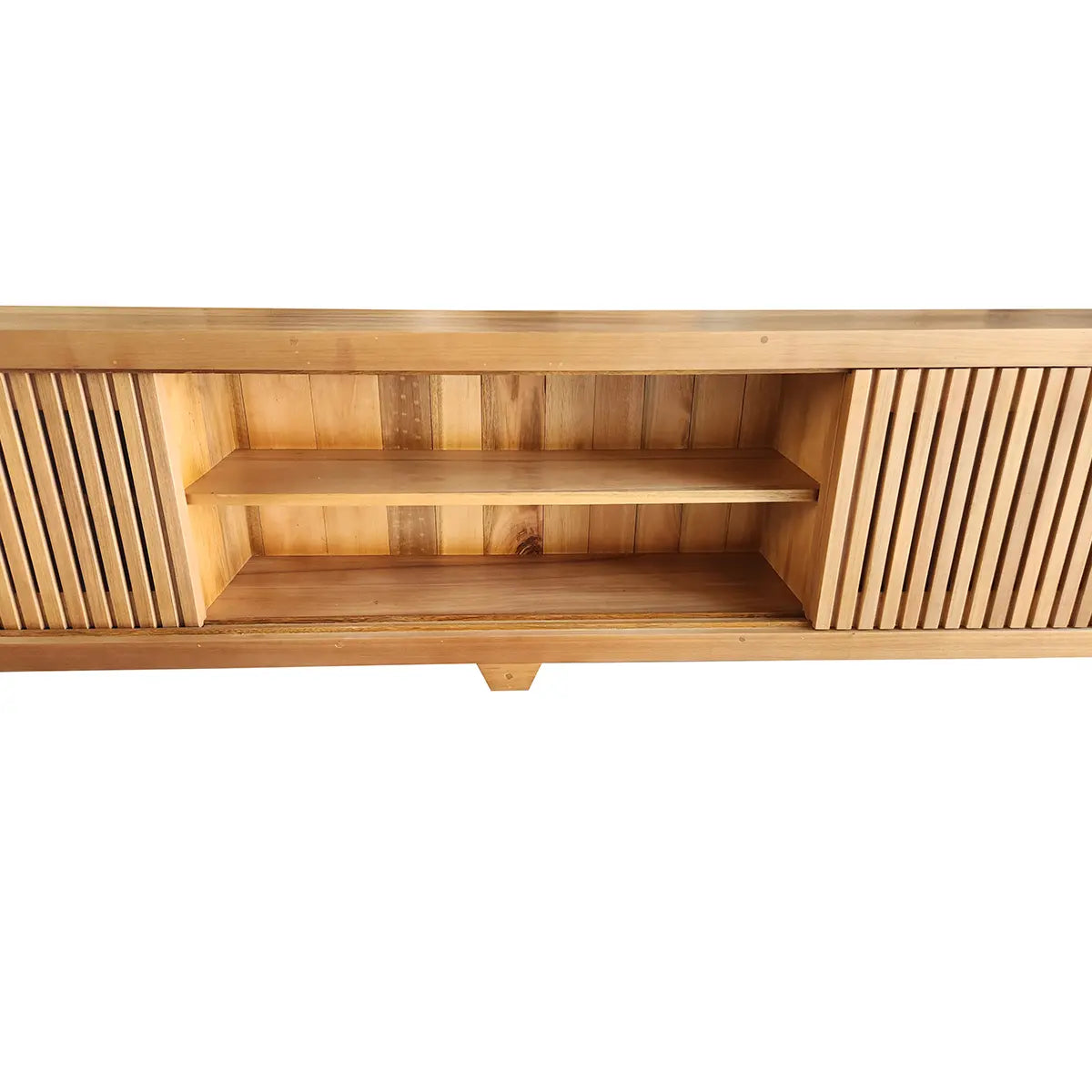 Rack De Madeira Maciça Com Portas Ripadas Bandeirantes