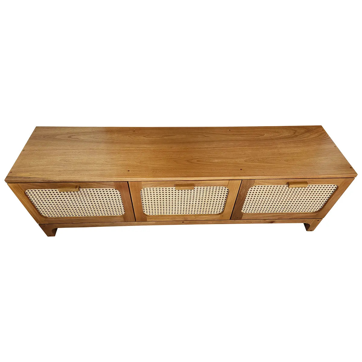 Rack De Madeira Maciça Paranoá Com 03 Gavetas Em Palhinha indiana Natural