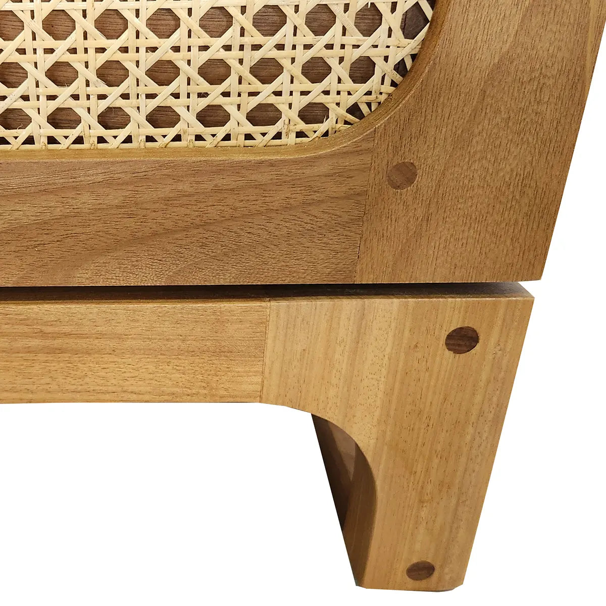 Rack De Madeira Maciça Paranoá Com 03 Gavetas Em Palhinha indiana Natural