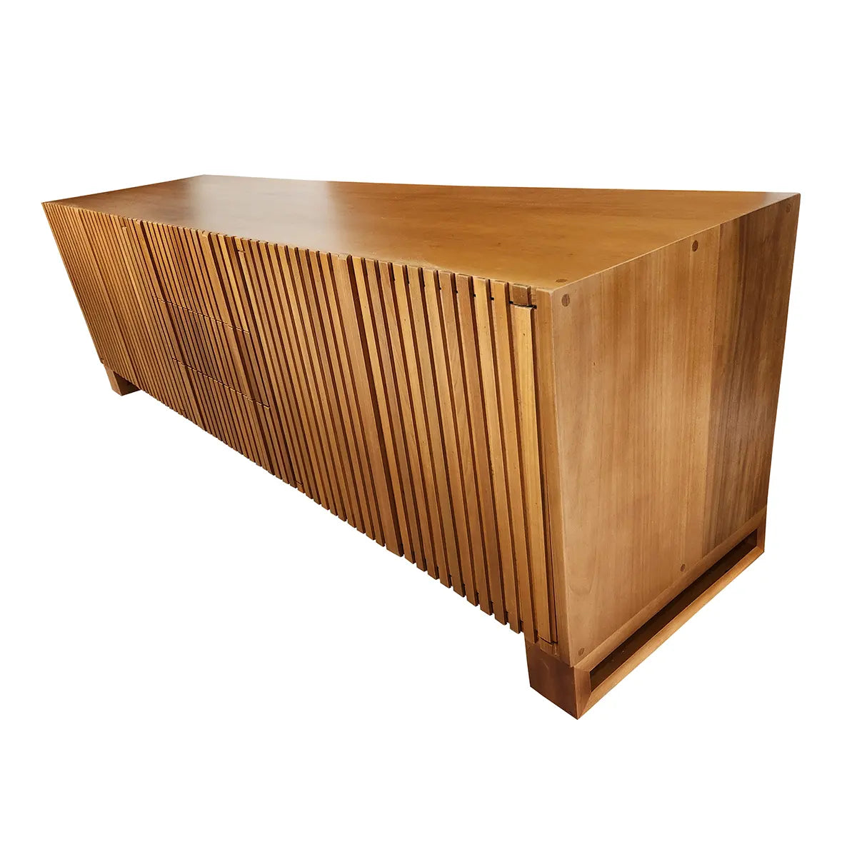 Rack De Madeira Maciça Ibirapuera Com 02 Armários E Gavetas Centrais