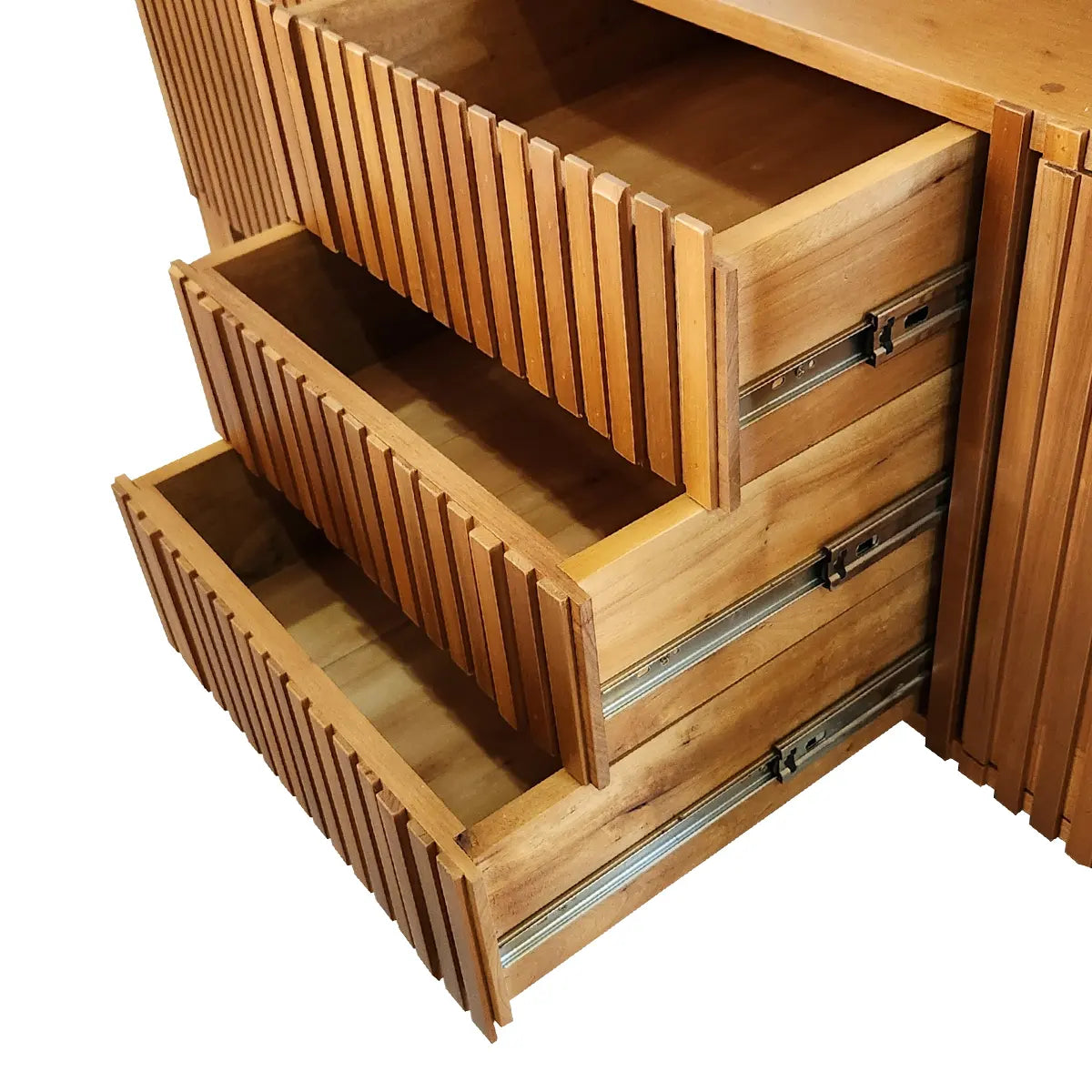 Rack De Madeira Maciça Ibirapuera Com 02 Armários E Gavetas Centrais