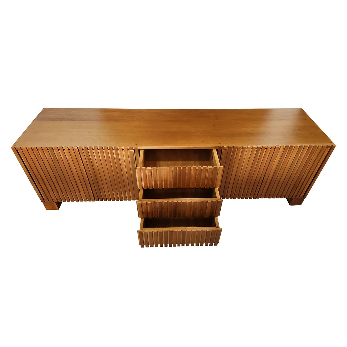 Rack De Madeira Maciça Ibirapuera Com 02 Armários E Gavetas Centrais