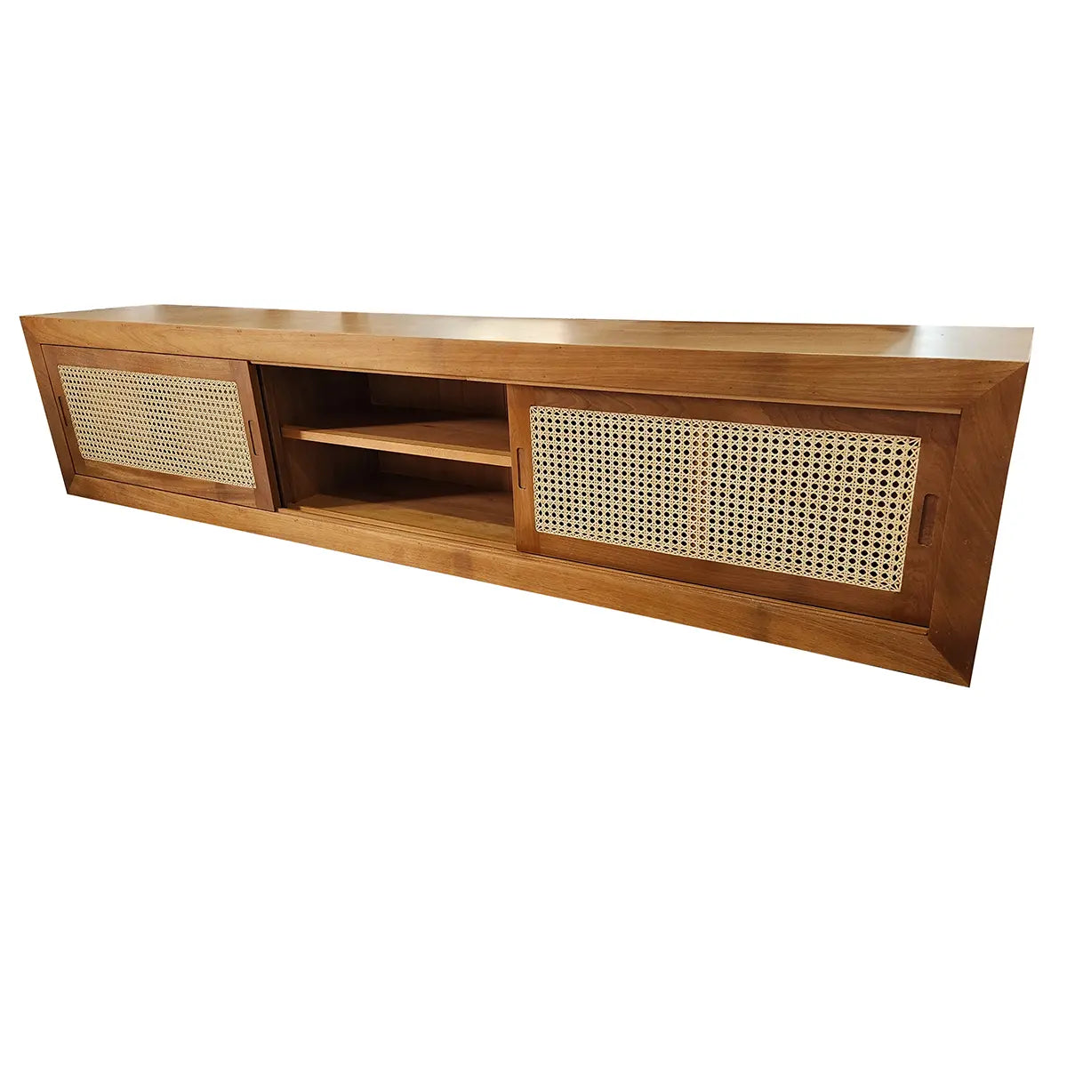 Rack De Madeira Maciça Demolição Lagoa Com Portas Palhinha