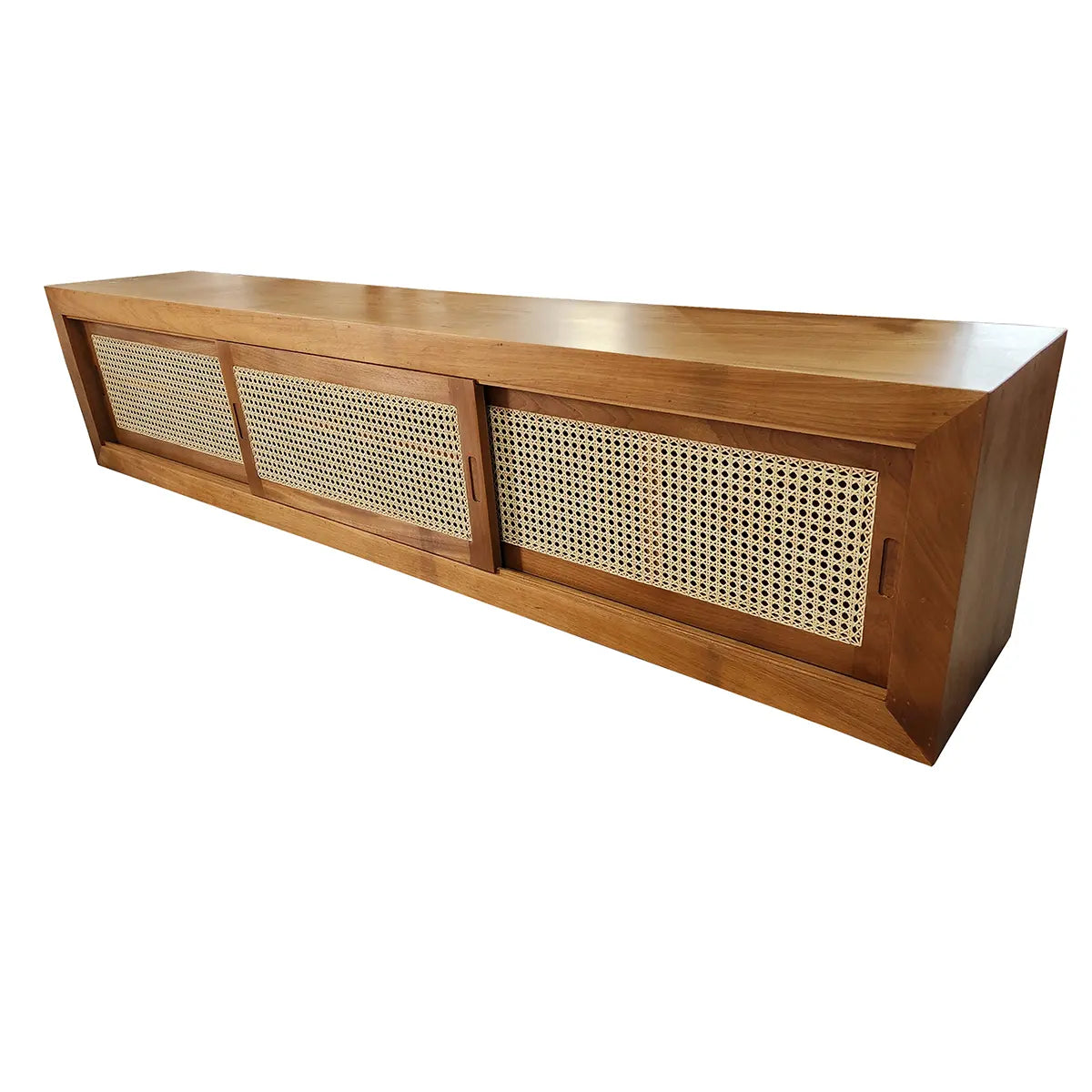 Rack De Madeira Maciça Demolição Lagoa Com Portas Palhinha