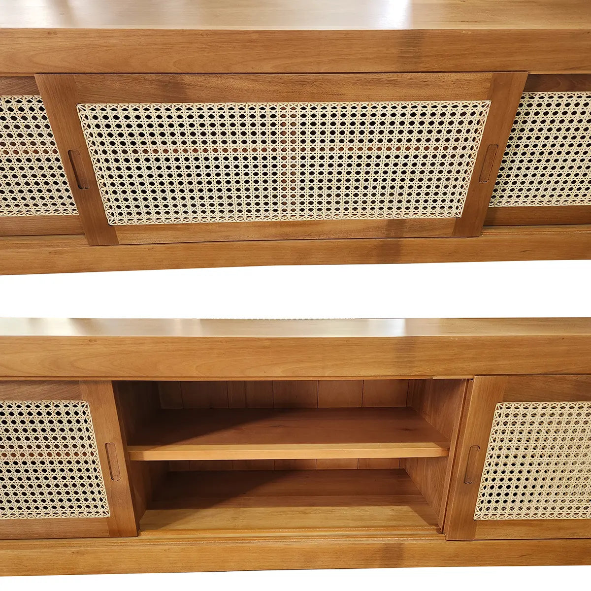 Rack De Madeira Maciça Demolição Lagoa Com Portas Palhinha