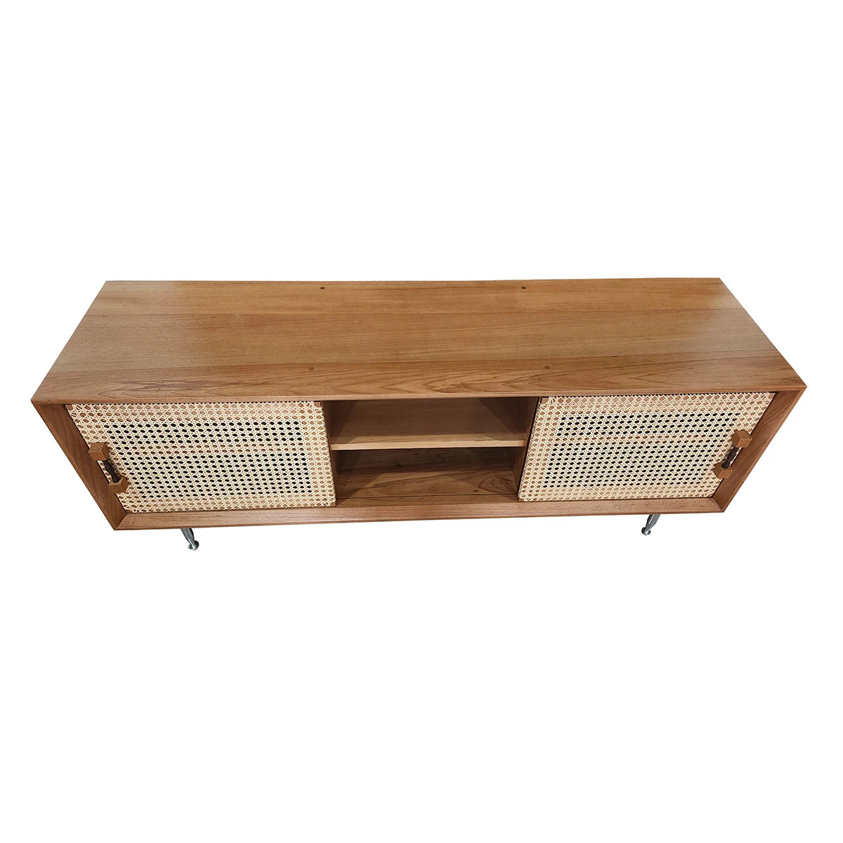 Rack de Madeira Maciça Demolição Perdizes Com Pés Em Aço Inox