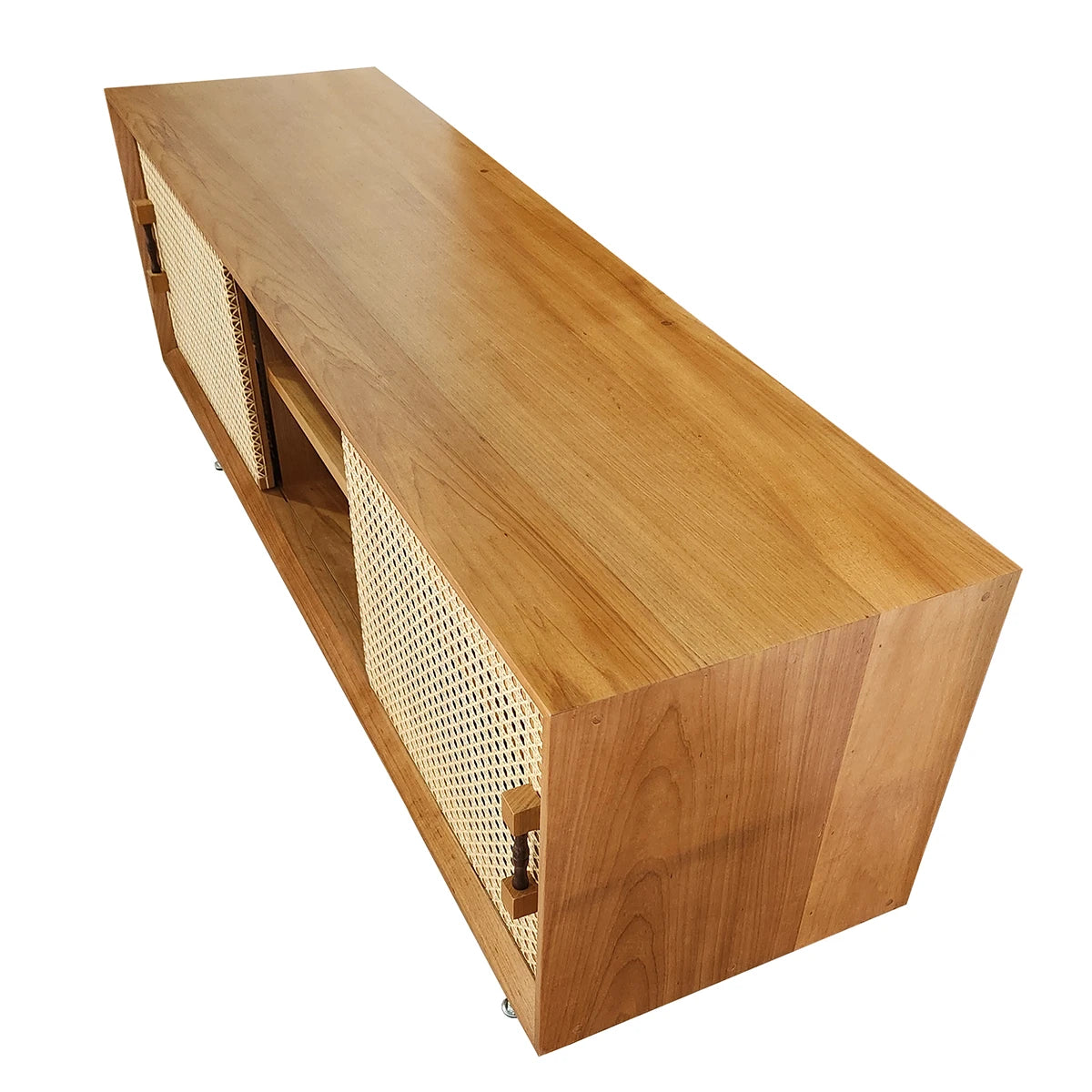 Rack de Madeira Maciça Demolição Perdizes Com Pés Em Aço Inox