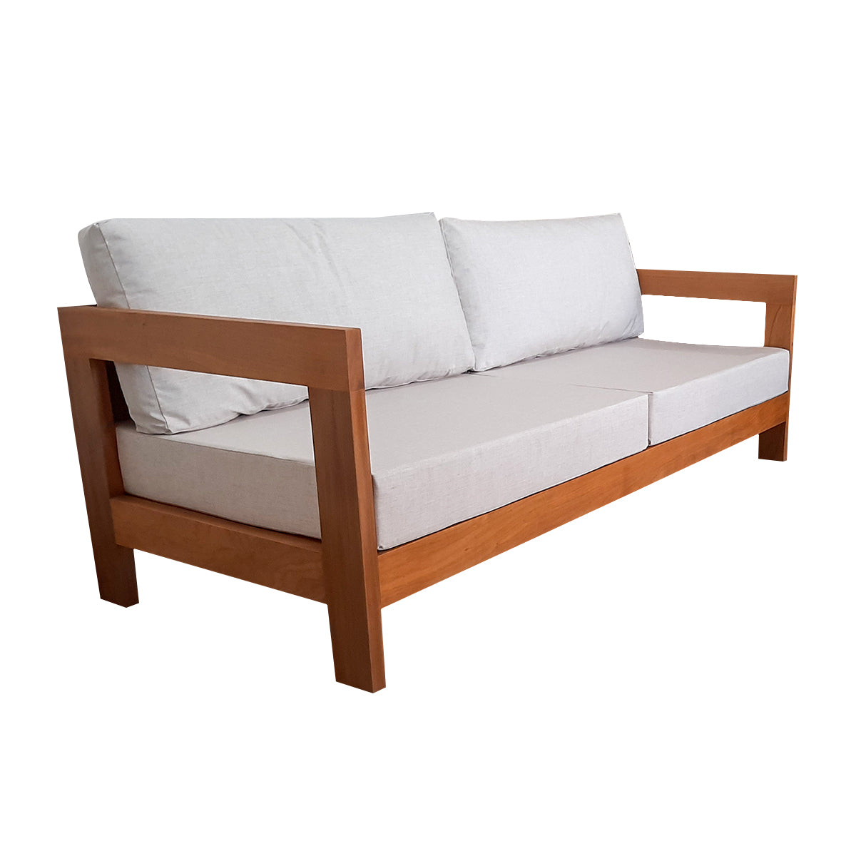 Sofá De Madeira Maciça Demolição Itaipava Com Futons Para Assento E Encosto