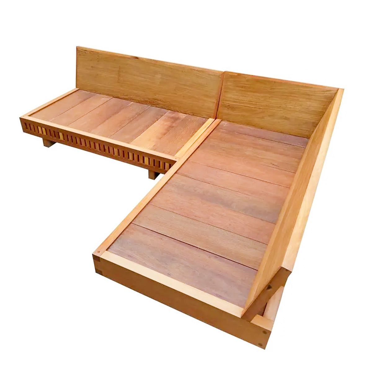 Sofá Em L De Madeira Maciça Demolição Praia Com Encosto