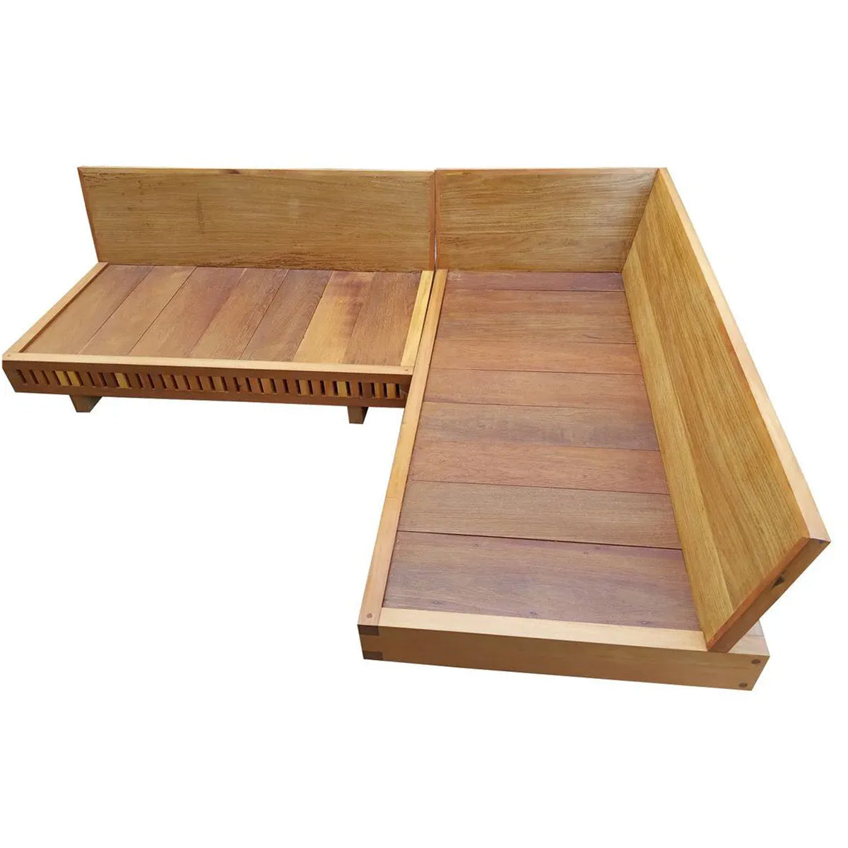 Sofá Em L De Madeira Maciça Demolição Praia Com Encosto