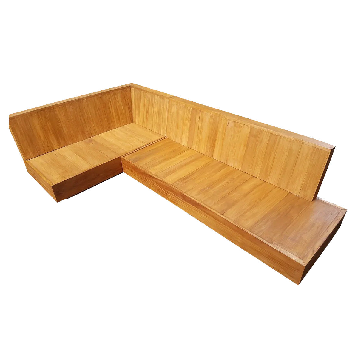 Sofá em L de Madeira Maciça Demolição Costa Verde