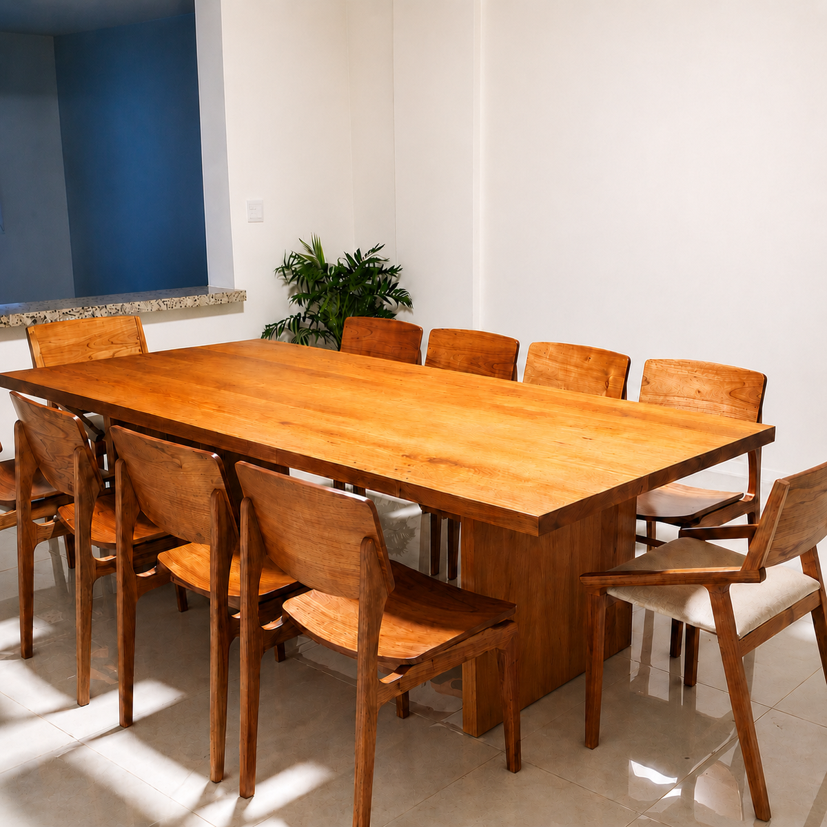 Mesa De Jantar Retangular De Madeira Maciça Demolição Santarém