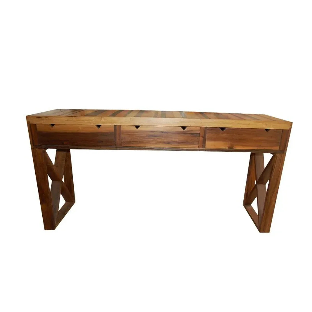 Aparador De Madeira Maciça Demolição Rio Branco Com 03 Gavetas E Pés Em X