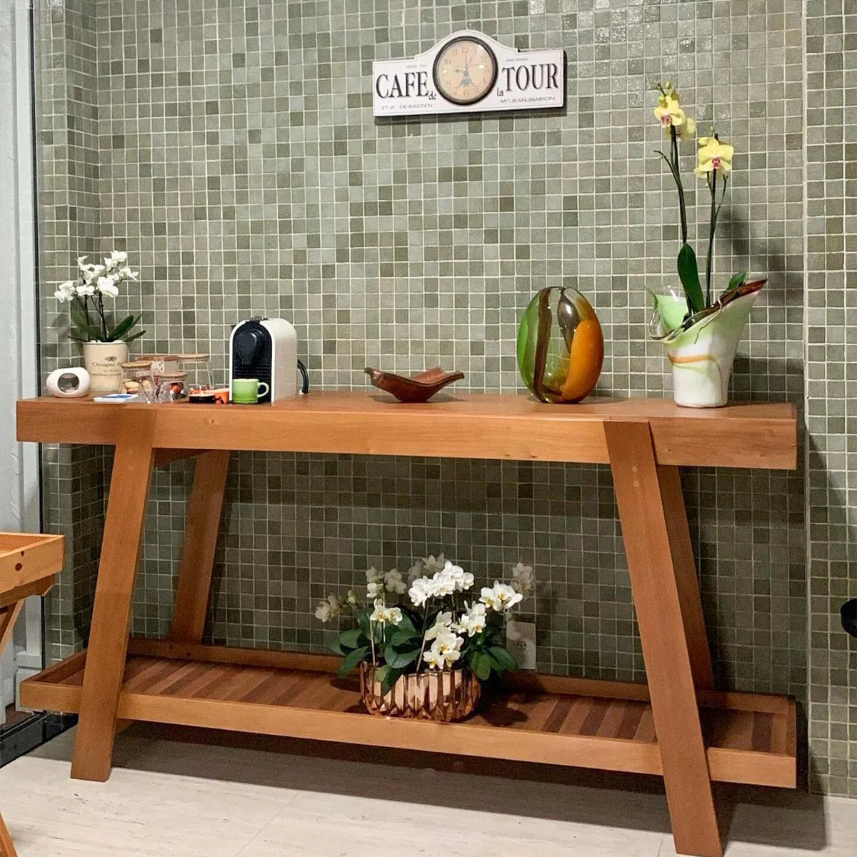 Aparador De Madeira Maciça Demolição Araras Com Duas Bandejas