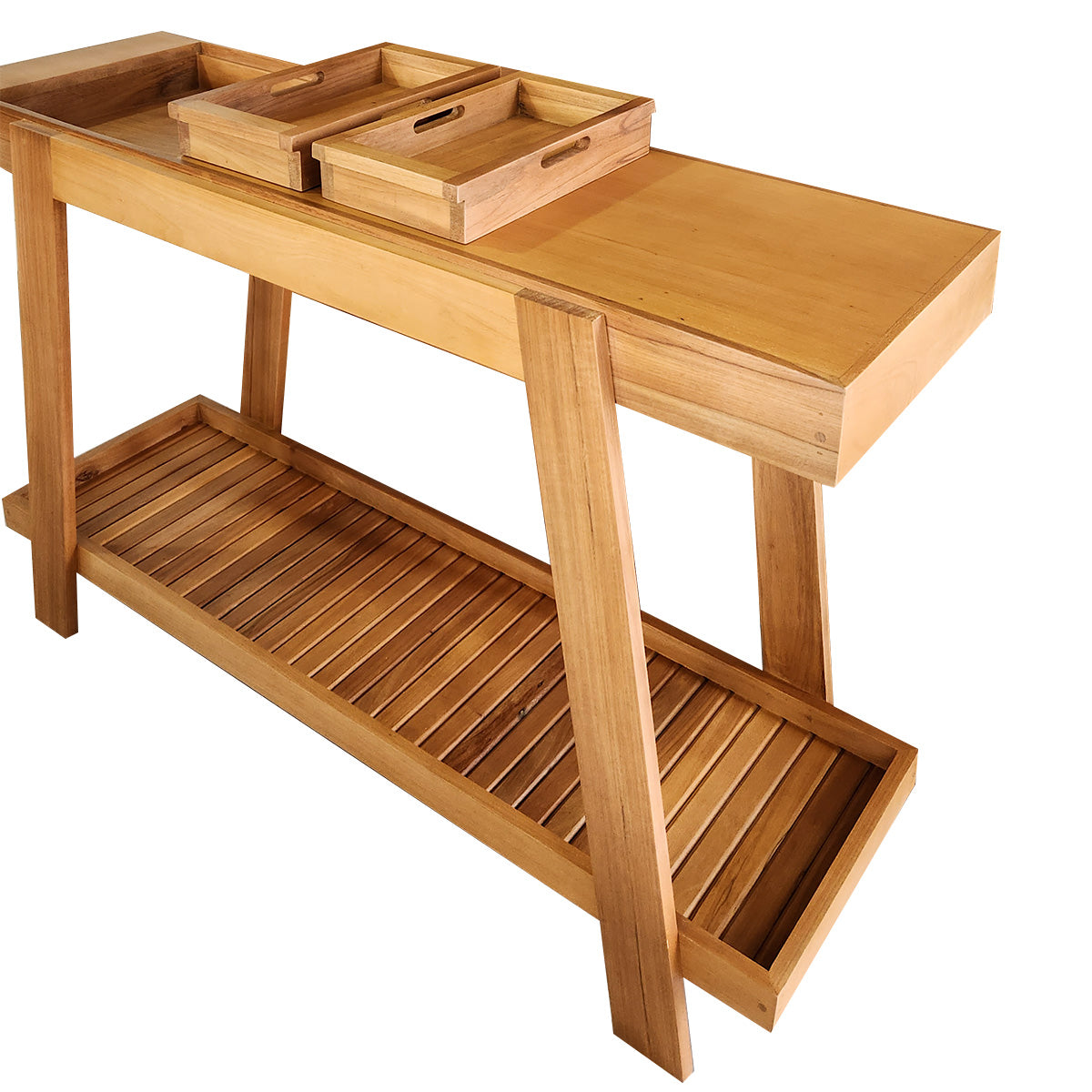 Aparador De Madeira Maciça Demolição Araras Com Duas Bandejas