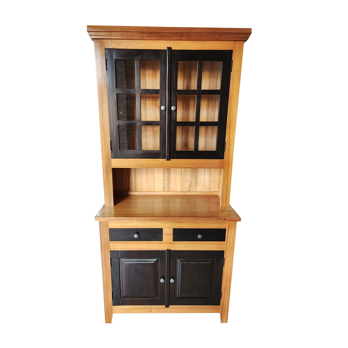 Armário de Madeira Maciça Demolição Cozinha Com Portas e Gavetas Ebanizadas