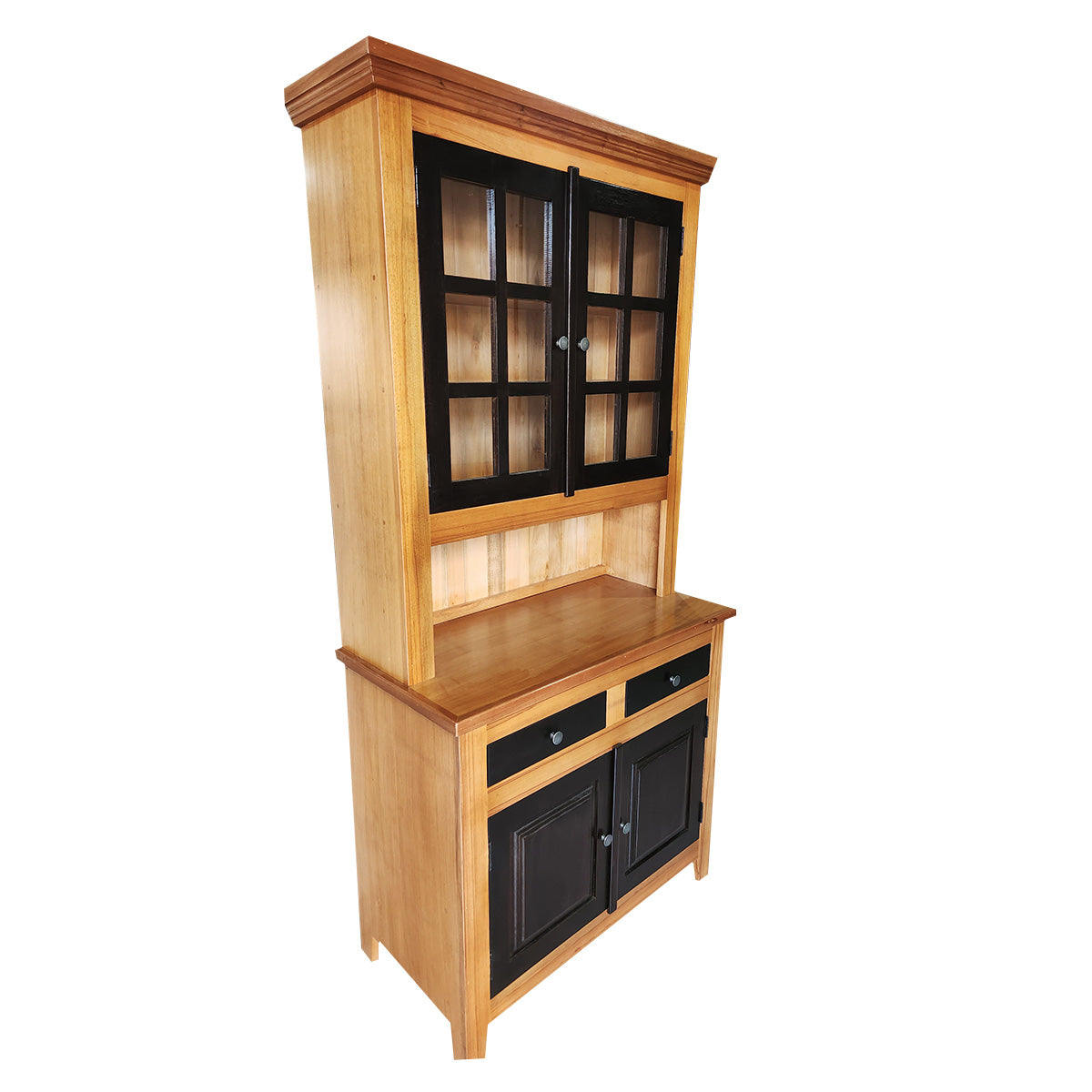 Armário de Madeira Maciça Demolição Cozinha Com Portas e Gavetas Ebanizadas