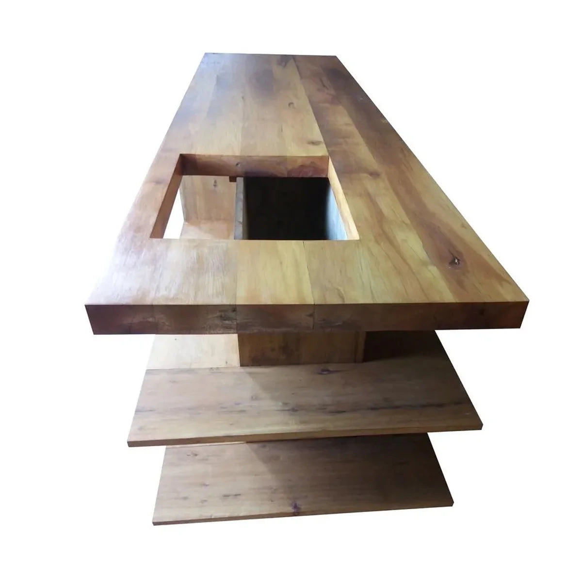 Bancada Gourmet De Madeira Maciça Demolição Paraty Com Nichos Variados - Marcenaria Bicho do Mato