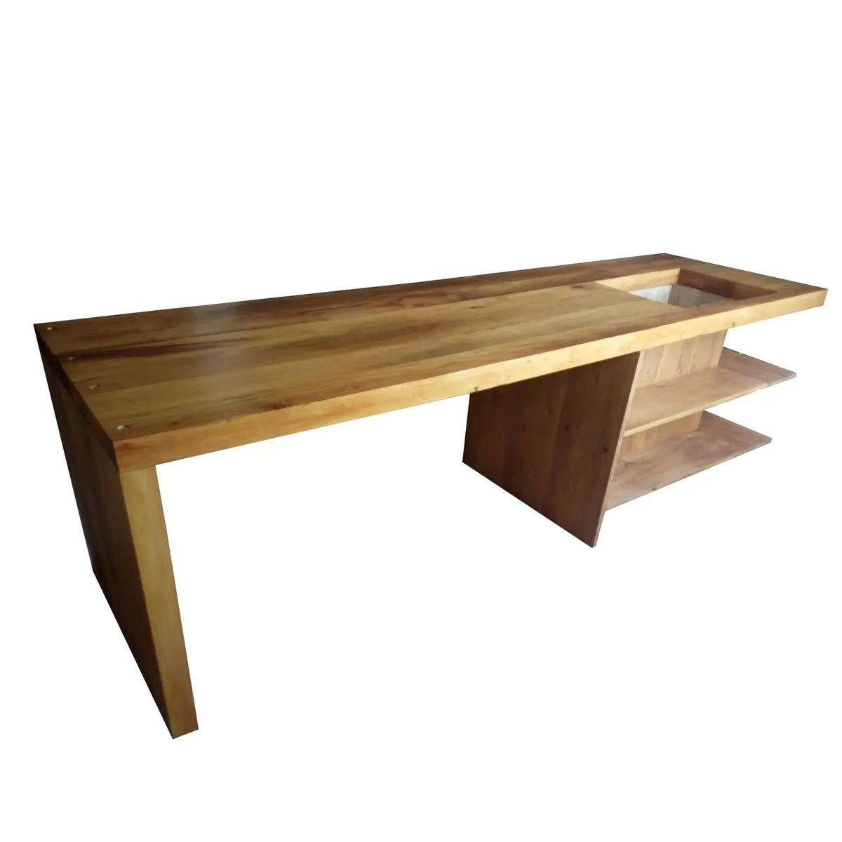 Bancada Gourmet De Madeira Maciça Demolição Paraty Com Nichos Variados - Marcenaria Bicho do Mato