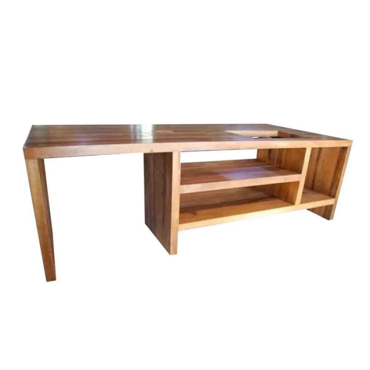 Bancada Gourmet De Madeira Maciça Demolição Tiradentes Com Nichos Variados