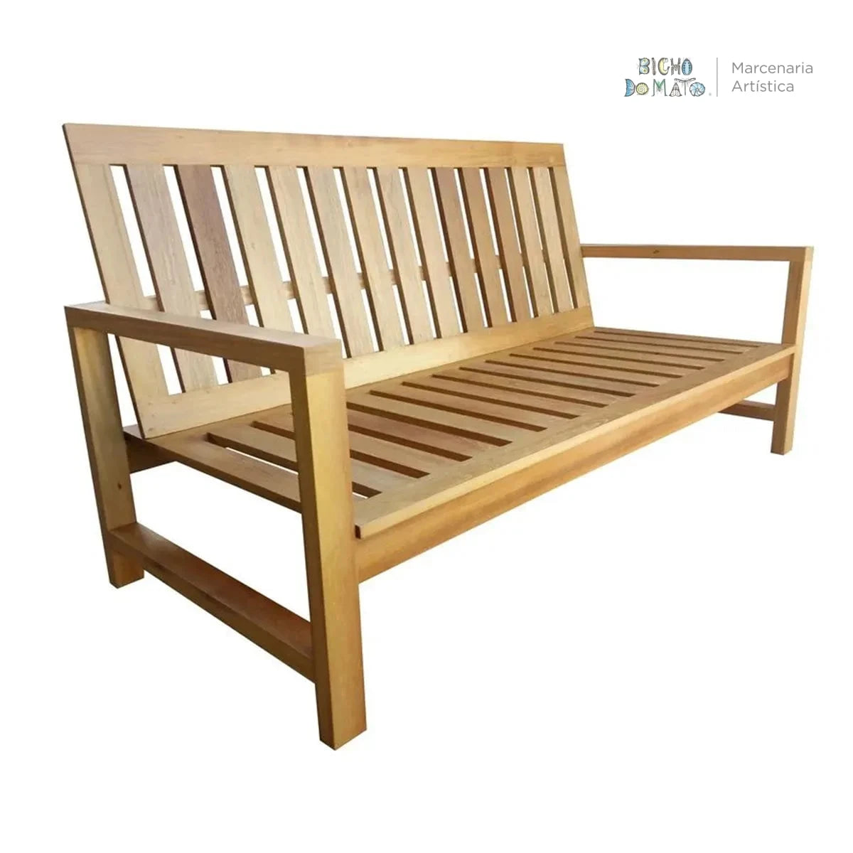 Banco / Sofá De Madeira Maciça Demolição Búzios - Marcenaria Bicho do Mato