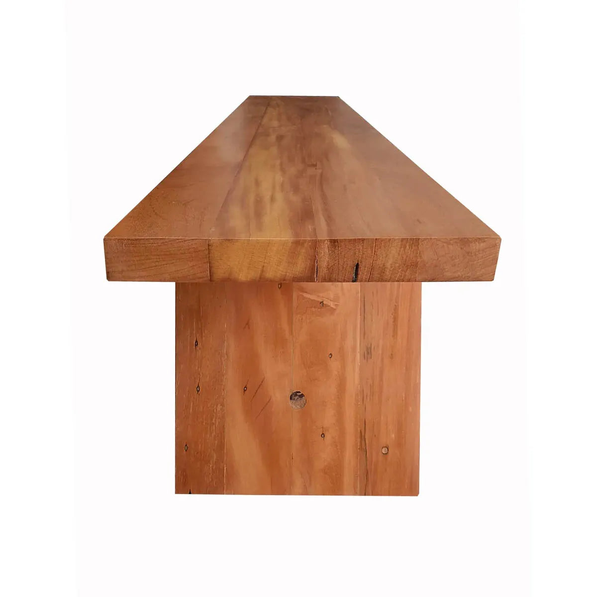 Banco De Madeira Maciça Demolição Santos Com Pés Inclinados Em Cavalete - Marcenaria Bicho do Mato