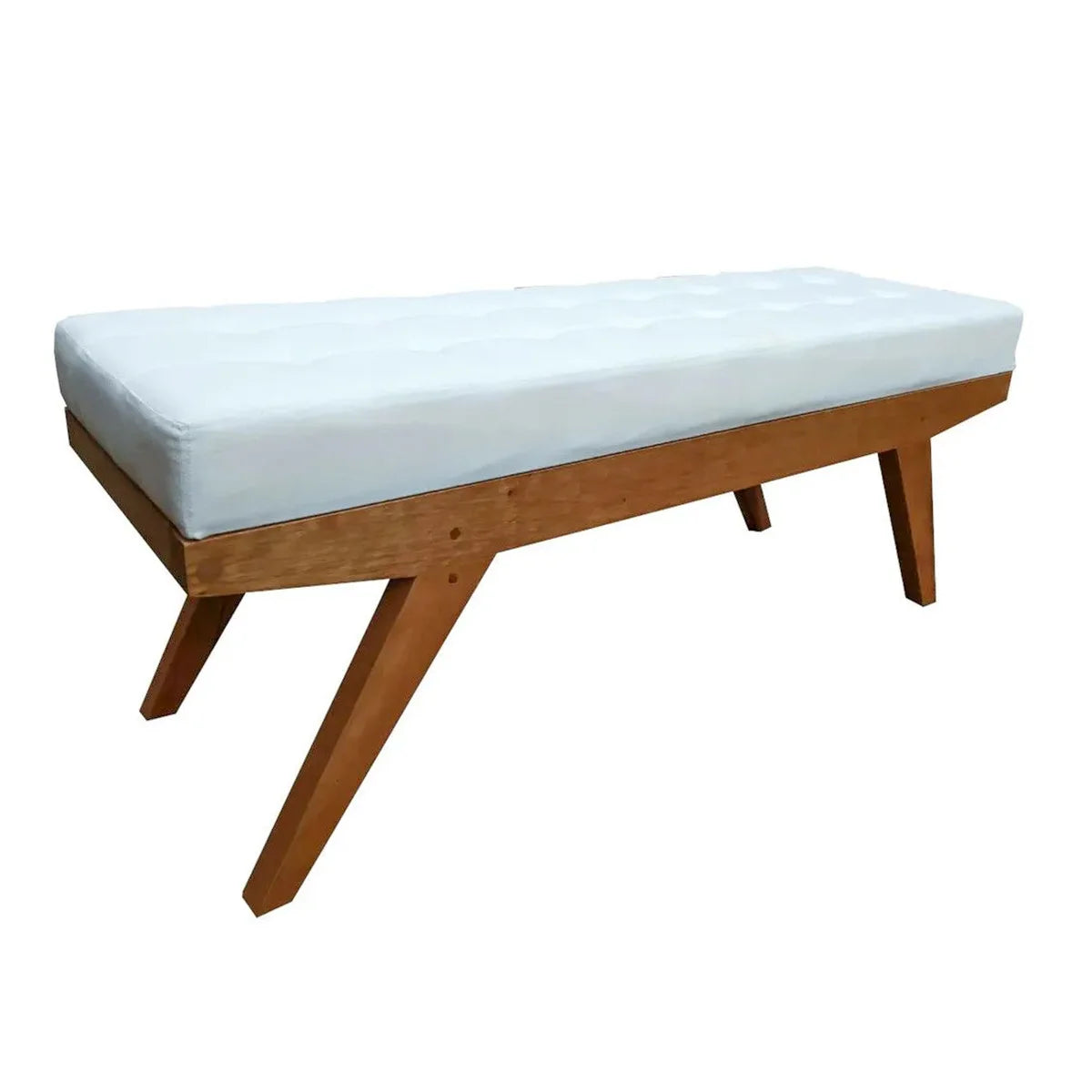 Banco De Madeira Maciça Demolição Duna Com Estofado Fixo - Marcenaria Bicho do Mato