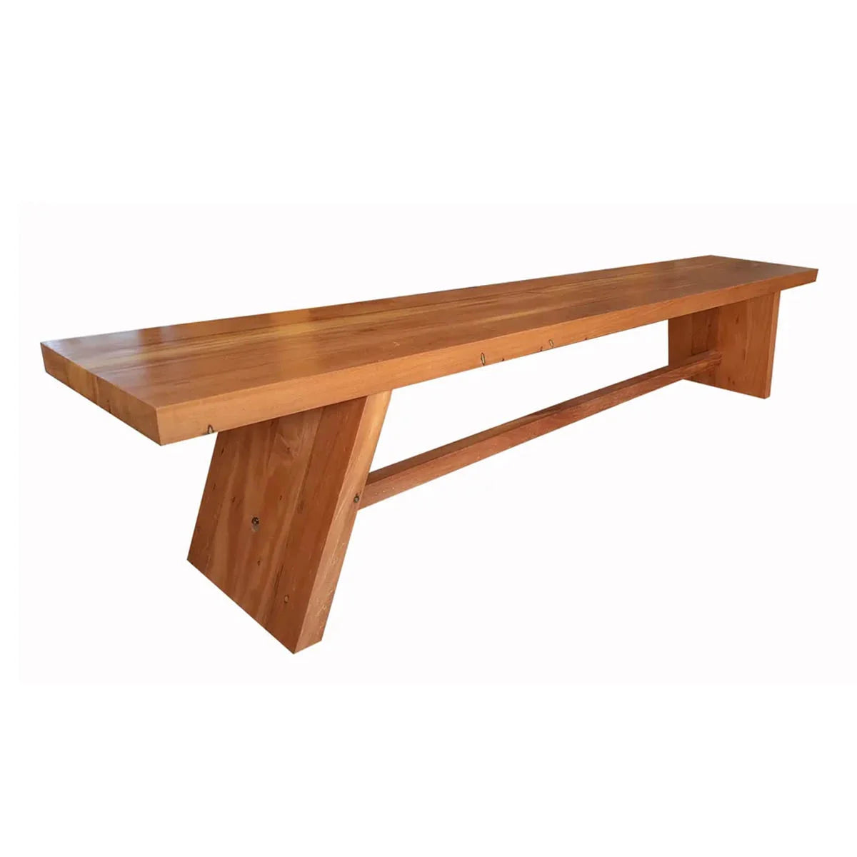 Banco De Madeira Maciça Demolição Santos Com Pés Inclinados Em Cavalete - Marcenaria Bicho do Mato